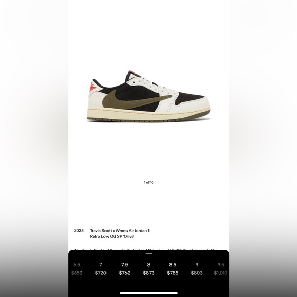 Travis Scott x Wmns Air Jordan 1
Retro Low OG SP 'Olive' - Picture 2 of 6